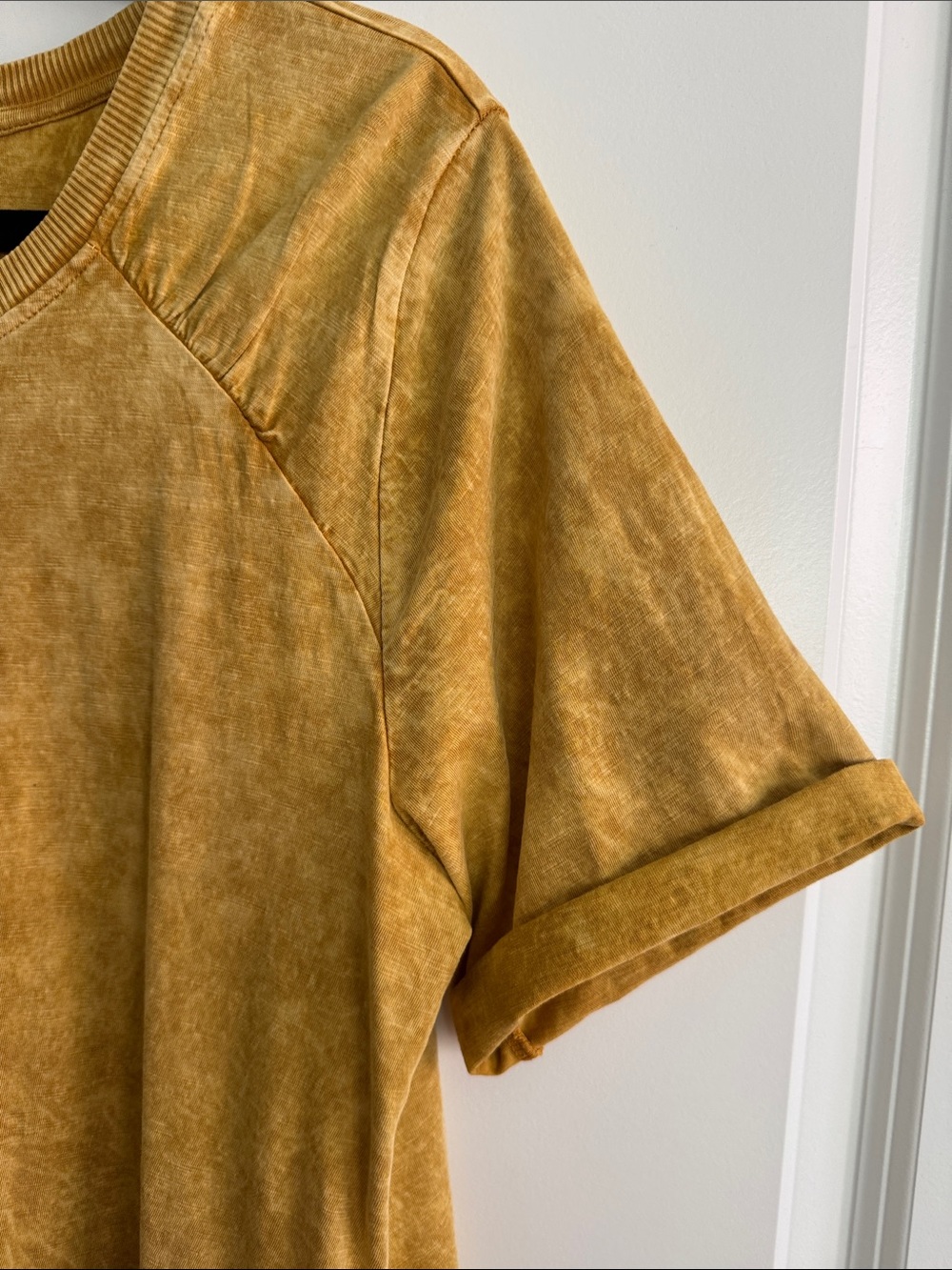 LOGO by Lori Goldstein sunfaded gold T-shirt with seam pockets. Never worn. - Picture 3 of 7